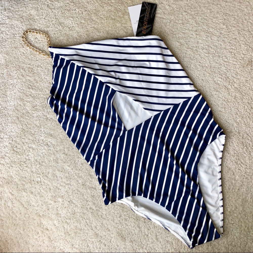 Women’s Secret Navy Striped One-Piece Swimsuit NEW